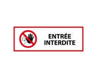 Panneau - Accès interdit aux personnes - P001 - ISO 7010 450 x 150 mm PVC 2 mm