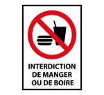 Panneau interdiction - Ne pas manger ou boire - P022 - ISO 7010