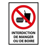 Panneau interdiction - Ne pas manger ou boire - P022 - ISO 7010 PVC 2 mm A4