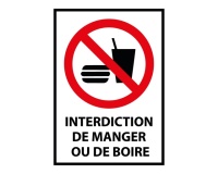 Panneau interdiction - Ne pas manger ou boire - P022 - ISO 7010