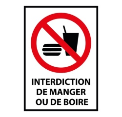 Panneau interdiction - Ne pas manger ou boire - P022 - ISO 7010