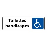 Panneau PMR Toilettes handicapés adhésif – Alu 250 x 80 mm Argent
