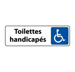 Panneau PMR Toilettes handicapés adhésif – Alu