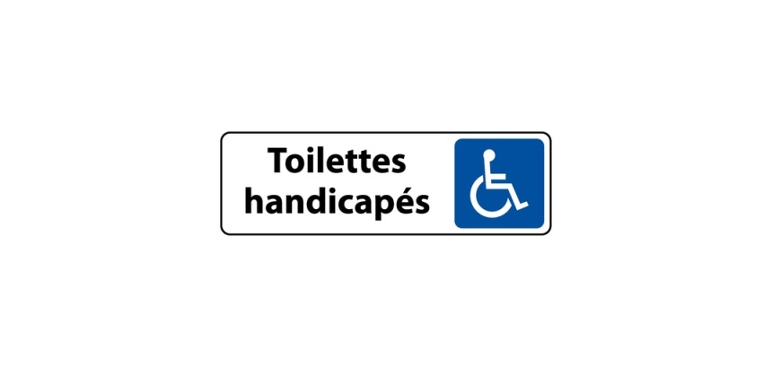 Panneau PMR Toilettes handicapés adhésif – Alu