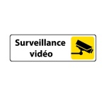 Panneau Surveillance vidéo - Signalétique de sécurité picto caméra 150 x 47 mm Blanc