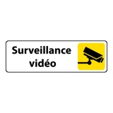 Panneau Surveillance vidéo - Signalétique de sécurité picto caméra 250 x 80 mm Blanc