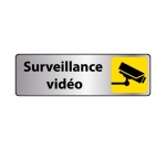 Panneau Surveillance vidéo - Signalétique de sécurité picto caméra 150 x 47 mm Blanc