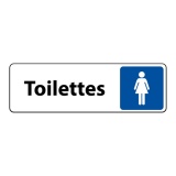 Panneau Toilettes Femme adhésif – 2 formats 250 x 80 mm Argent