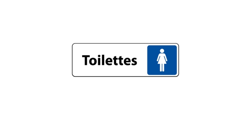 Panneau Toilettes Femme adhésif – 2 formats