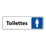 Panneau Toilettes Homme – Signalétique adhésive 250 x 80 mm Argent