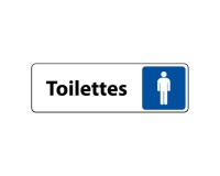Panneau Toilettes Homme – Signalétique adhésive 250 x 80 mm Argent