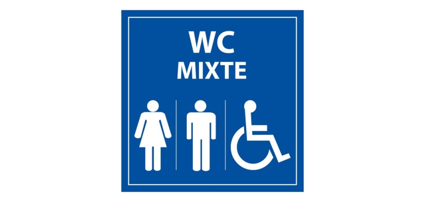 Panneau WC PMR Mixte – Toilettes accessibles Homme  Femme