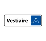 Panneau “Vestiaires” pictogramme cintre – adhésif Alu