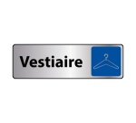 Panneau “Vestiaires” pictogramme cintre – adhésif Alu