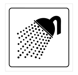 Plaque de signalétique carrée - Pictogramme Douche - Gravoply