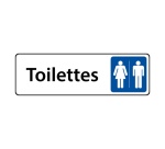 Panneau WC - Toilettes Mixtes Femme/Homme - Fixation adhésive