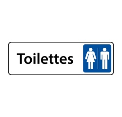 Panneau WC - Toilettes Mixtes Femme/Homme - Fixation adhésive