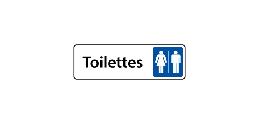 Panneau WC - Toilettes Mixtes Femme/Homme - Fixation adhésive