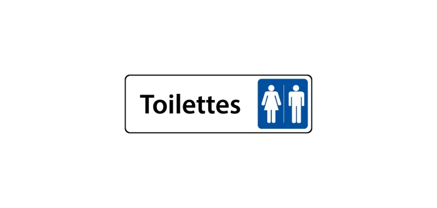 Panneau WC - Toilettes Mixtes Femme/Homme - Fixation adhésive