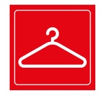 Plaque de signalétique - Pictogramme Vestiaire - Gravoply 100 x 100 mm Noir sur fond Blanc