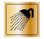 Signalétique d'information - Pictogramme Douche - Format carré 100 x 100 mm Argent