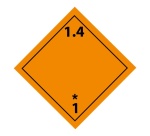 Plaque ADR - Transport Explosifs - Danger classe 1.4
