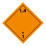 Plaque ADR - Transport Explosifs - Danger classe 1.4 250 x 250 mm Plaque magnétique