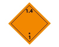 Plaque ADR - Transport Explosifs - Danger classe 1.4 100 x 100 mm Vinyle