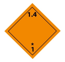 Plaque ADR - Transport Explosifs - Danger classe 1.4 100 x 100 mm Vinyle