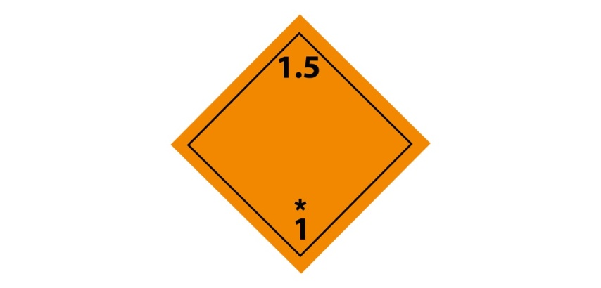 Plaque de Transport ADR - Matières et objets explosifs 1.5