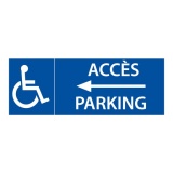 Signalisation - Direction vers parking PMR, flèche à gauche 700 x 250 mm PVC 2 mm