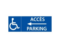Panneau direction Parking PMR à gauche - Signalisation d'accès