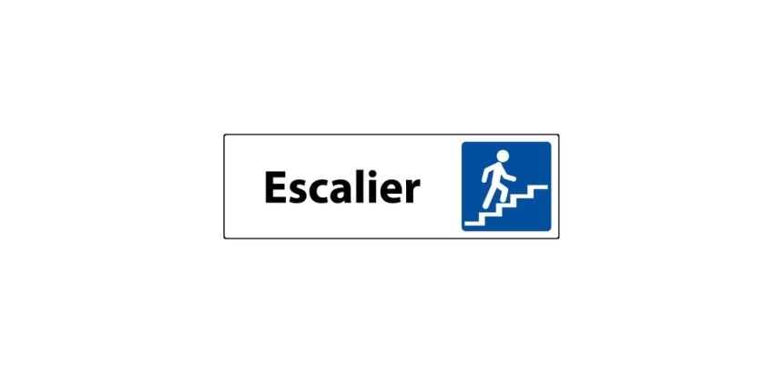 Panneau « Escalier » adhésif pour porte vitrée | PVC 150 x 47 mm Blanc
