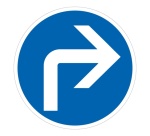 Panneau Obligation - Direction à droite - B21c2 Vinyle Souple Autocollant 200 mm