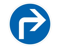 Panneau Obligation - Direction à droite - B21c2 Vinyle Souple Autocollant 200 mm