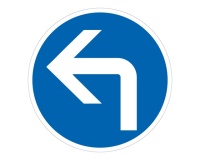 Panneau Obligation - Direction à Gauche- B21c1 Vinyle Souple Autocollant 200 mm