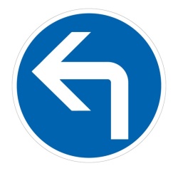 Panneau Obligation - Direction à Gauche- B21c1 Vinyle Souple Autocollant 200 mm