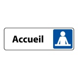 Plaque Accueil Aluminium Brossé 250 x 80 mm Argent