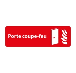 Panneau « Porte coupe-feu » adhésif | PVC 150 x 47 mm Blanc