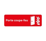 Panneau « Porte coupe-feu » adhésif | PVC 150 x 47 mm Blanc
