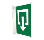Panneau d'évacuation en drapeau - Sortie - PVC - 150 x 210 mm