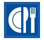Signalétique restaurant - Pictogramme Restaurant - Gravoply 100 x 100 mm Noir sur fond Blanc