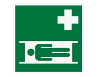 Signalétique d'évacuation E013 - Civière brancard - Norme ISO 7010