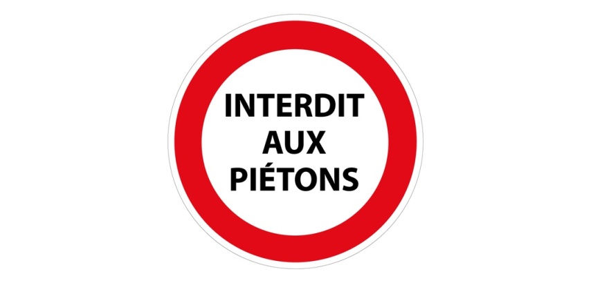 Panneau - Interdit aux piétons Vinyle Souple Autocollant 200 mm