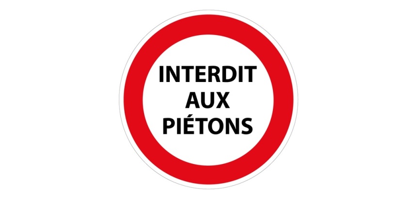 Panneau - Interdit aux piétons Vinyle Souple Autocollant 200 mm