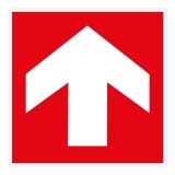 Panneau évacuation Incendie - Flèche directionnelle - Carré PVC 2 mm