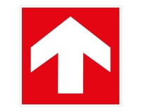 Panneau évacuation Incendie - Flèche directionnelle - Carré PVC 2 mm
