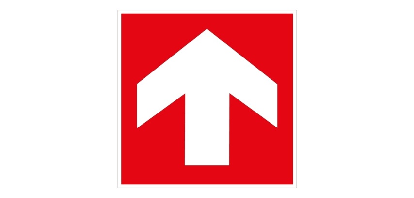 Panneau évacuation Incendie - Flèche directionnelle - Carré