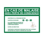 Panneau - Consigne Défibrillateur en cas de malaise - ISO 7010