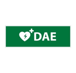 Panneau de signalisation - Pictogramme DAE - 150 x 50 mm - ISO 7010 Vinyle Souple Autocollant